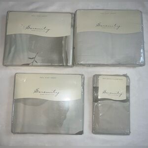 Serenity Home Bedding Lot of 4 NWT Full Sheets & Pillowcases